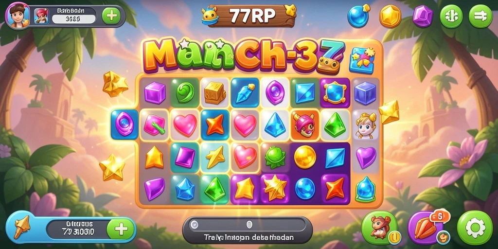 Tampilan gameplay menarik dari 77RP saat mencocokkan bentuk.