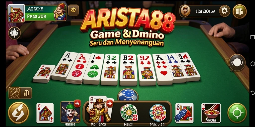 Screenshot ARISTA88 menampilkan gameplay seru permainan Domino.