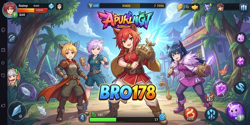 Screenshot utama BRO178 menampilkan aksi seru dalam dunia anime.