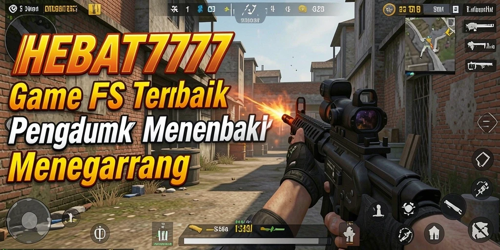 Tangkapan layar HEBAT777 menampilkan aksi tembak-menembak yang intens.