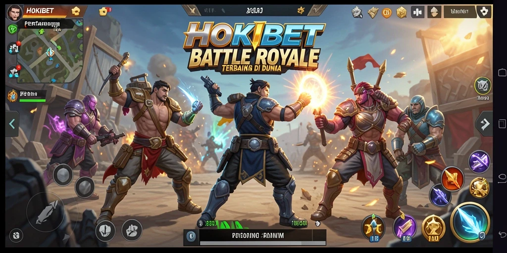 Gameplay HOKIBET yang menegangkan dalam pertempuran Battle Royale.