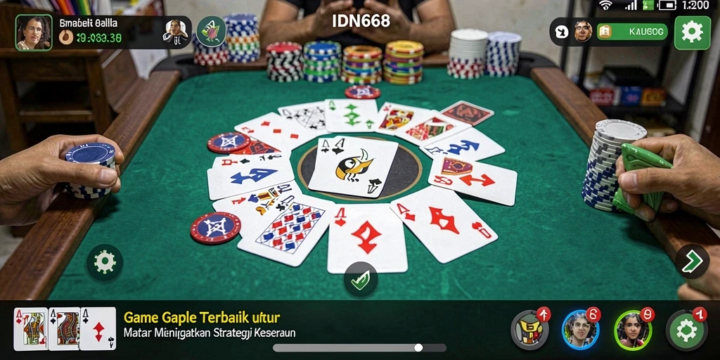 Tampilan gameplay seru dalam aplikasi Gaple IDN668.