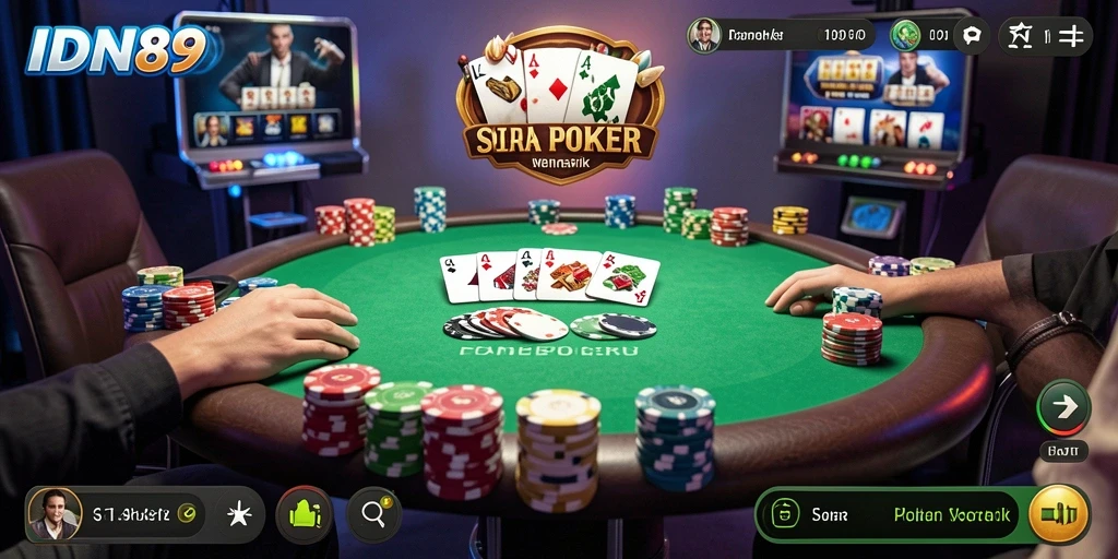 Screenshot gameplay IDN89 yang menunjukkan suasana permainan Poker.