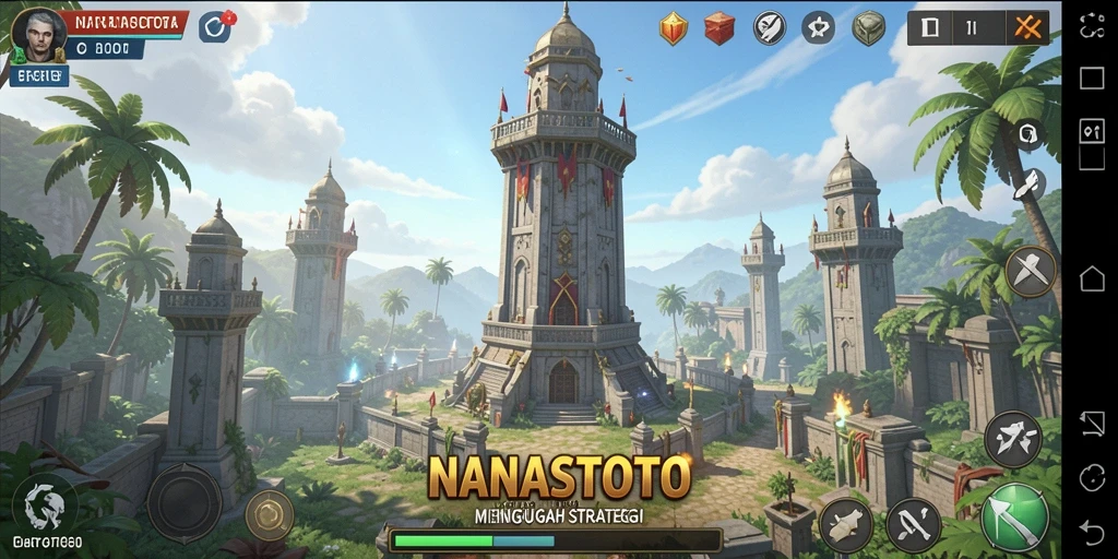 Tampilan gameplay NANASTOTO yang menarik dalam genre Tower Defense.
