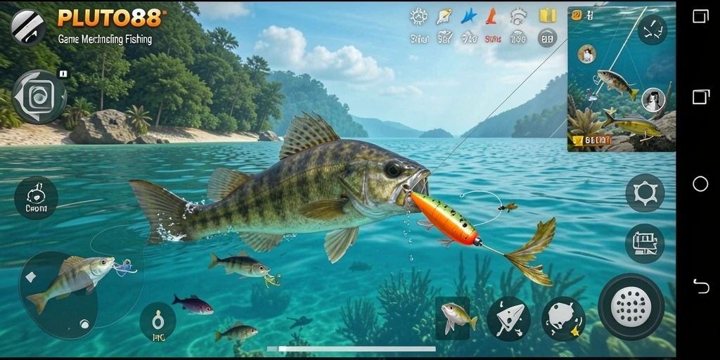 Tampilan gameplay menarik dari PLUTO88 dengan suasana memancing yang hidup.