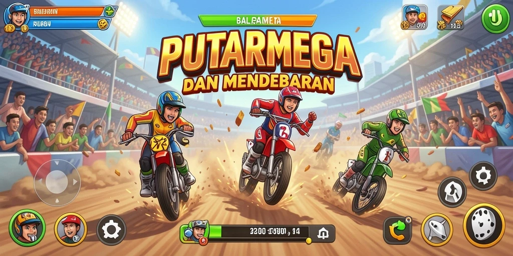 Gameplay seru PUTARMEGA dengan balapan mendebarkan