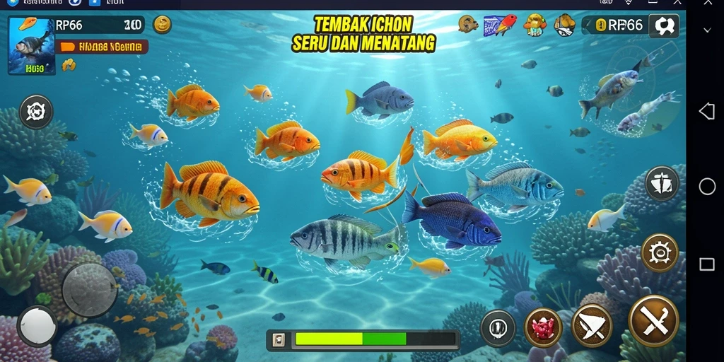 Tangkapan layar gameplay RP66 yang penuh aksi Tembak Ikan.
