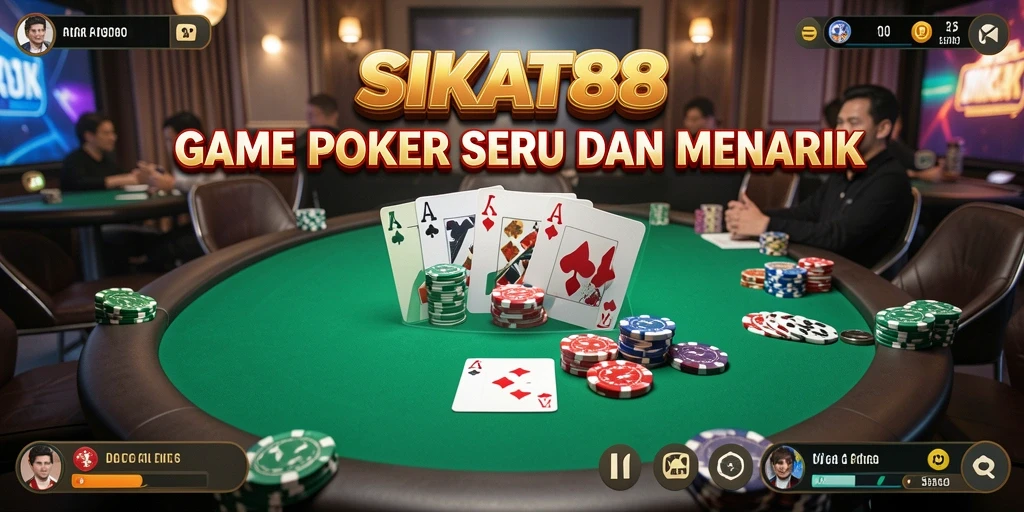 Tampilan gameplay SIKAT88 yang menarik dalam permainan Poker.