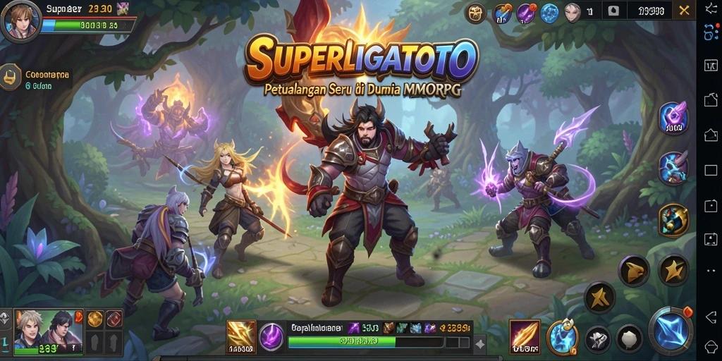 Tampilan gameplay menarik dari SUPERLIGATOTO dengan karakter bergerak dinamis.