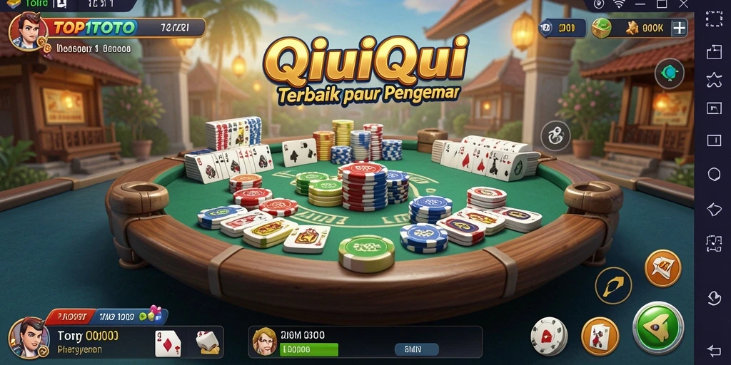 Tangkapan layar gameplay QiuQiu di TOP1TOTO menunjukkan keseruan bermain kartu.