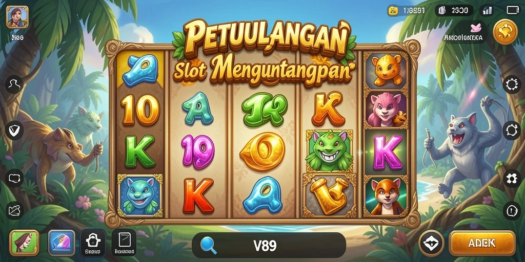 Screenshot gameplay V89 yang menarik dan penuh warna.